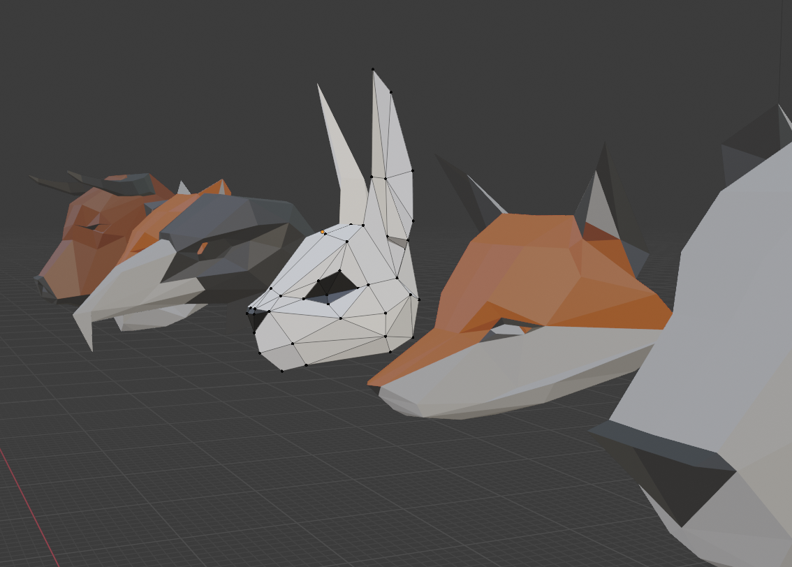 Animals Heads - low poly preview image 2